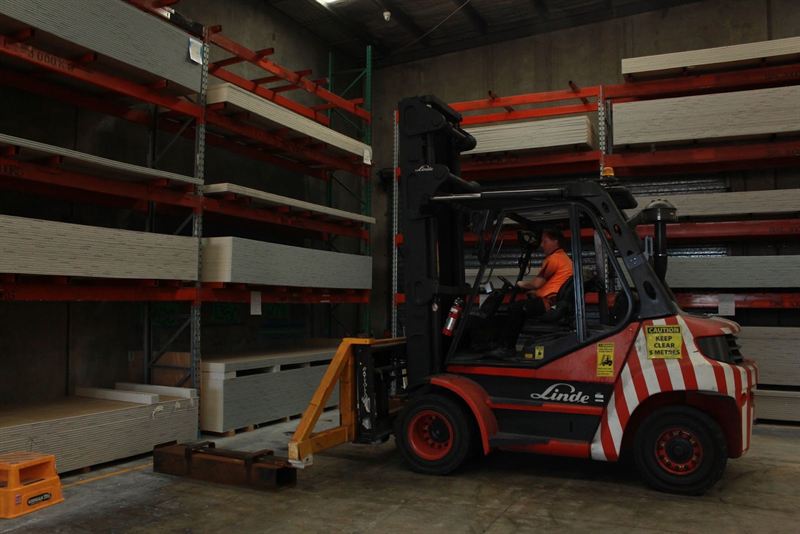 Fire-rated plasterboard stock