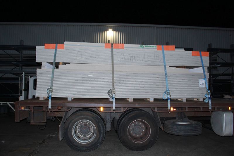 Loaded delivery truck